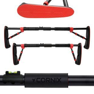 Турнік розсувний Cornix Elite XR-0290, 85&ndash;120 см, чорний/червоний &mdash; фото