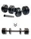 Гантелі Elitum 2 &times; 11 кг + подовжувач грифа для штанги, 22 кг, ABS, чорна