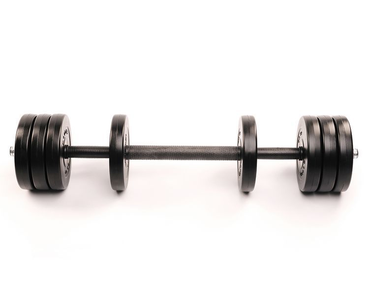 Гантелі Elitum 2 &times; 11 кг + подовжувач грифа для штанги, 22 кг, ABS, чорна