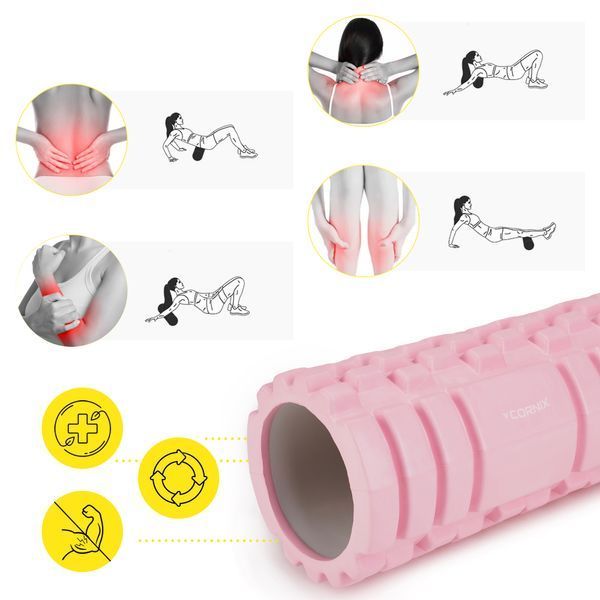 Cornix EVA Massage Roller 45 &times; 14 cm (Massage Cylinder, Roller) XR-0037 Light Pink