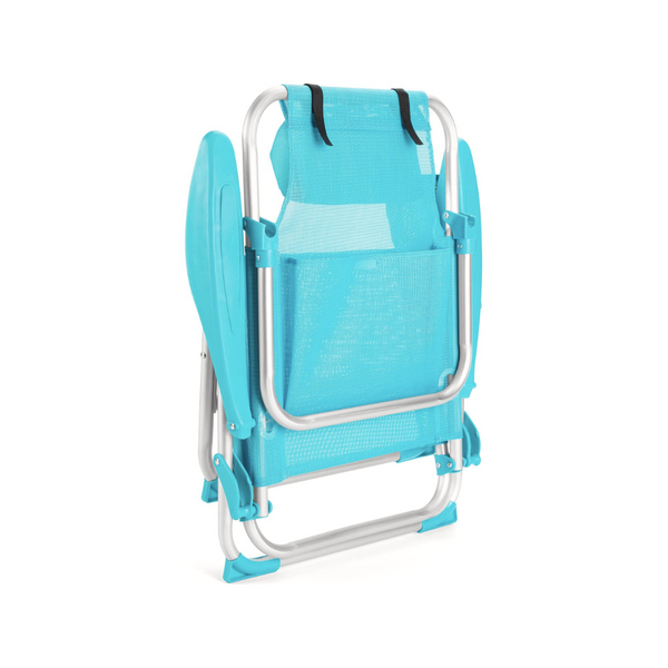 Outtec folding beach lounge chair with headrest turquoise