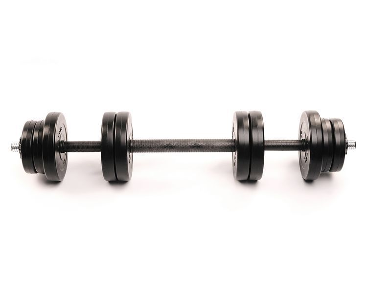 Гантелі Elitum 2 &times; 16 кг + подовжувач грифа для штанги, 32 кг, ABS, чорна 00-G00000367 фото