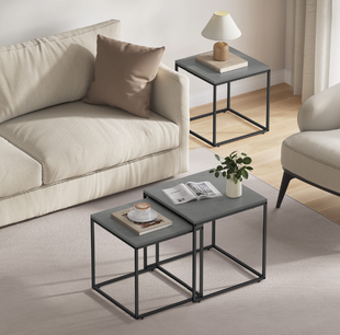 Leobert Nika Square Coffee Table Set, Graphite