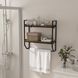 Навесная полка Costway Loft Wall Shelf для ванной с держателем для полотенец лофт коричневая &mdash; фото 1
