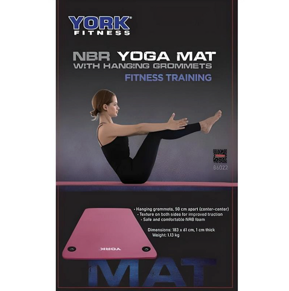 York Fitness NBR Fitness Mat with Holes 1 cm, Pink
