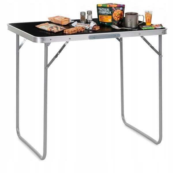 Springos 80 &times; 60 cm Folding Camping Table CS0184 Black