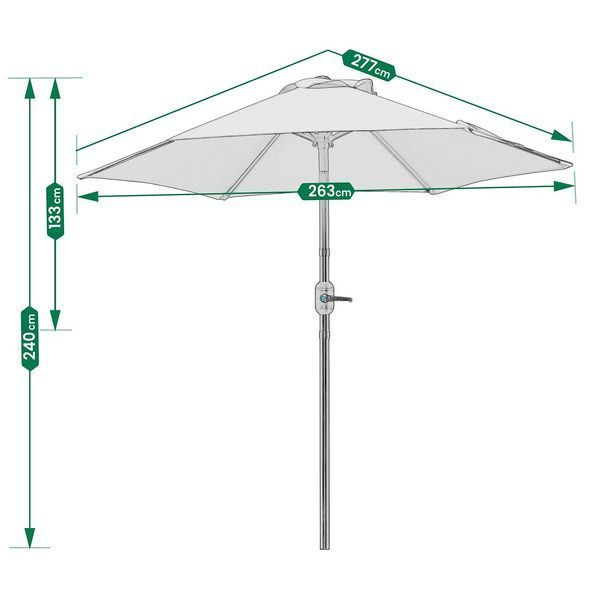 Jumi FIESTA garden umbrella 270 cm, gray