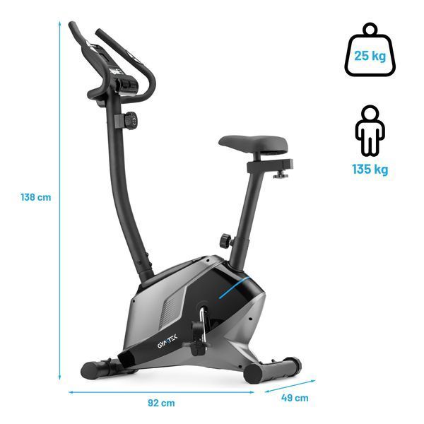 Велотренажер Gymtek XB1200 магнітний, до 135 кг, синій