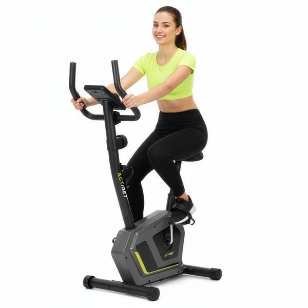 Actiget Actibike Pro ACT0175 Magnetic Exercise Bike, Upright, Grey/Black