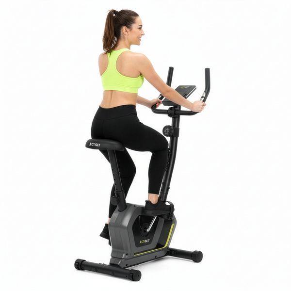 Actiget Actibike Pro ACT0175 Magnetic Exercise Bike, Upright, Grey/Black