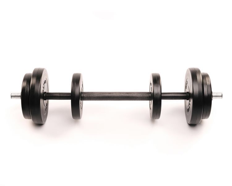 Гантелі Elitum 2 &times; 21 кг + подовжувач грифа для штанги, 42 кг, ABS, чорна