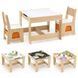 Комплект детской мебели Costway Kids Play 3-in-1 Desk стол и 2 стула с двусторонней столешницей-д &mdash; фото 3