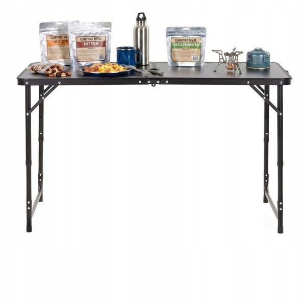 Springos Folding Camping Table 120 &times; 60 cm CS0183 Grey/Black