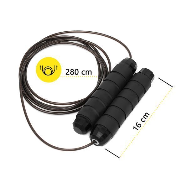 Скакалка для кроссфита Cornix Speed Rope Classic XR-0353 с утяжелителем, черная &mdash; фото
