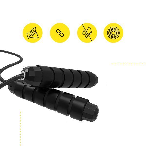 Скакалка для кроссфита Cornix Speed Rope Classic XR-0353 с утяжелителем, черная &mdash; фото