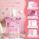 Costway Princess Glow Kids' Vanity Table with Stool and LED Lighting, Pink