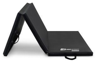 Мат гімнастичний Hop-Sport HS-095FM твердий з липучкою 5 см, EPE, чорний 5902308220232 фото
