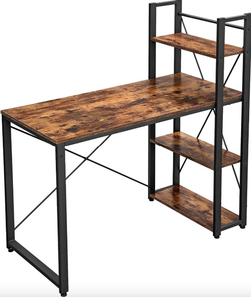 Leobert Devoko Computer Desk with Side Shelves in Loft Style