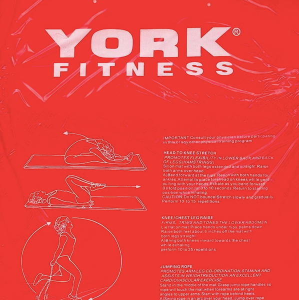 Килимок для вправ двосторонній York Fitness, PVC, 2.5 мм, сино-червоний 0014961860009 фото