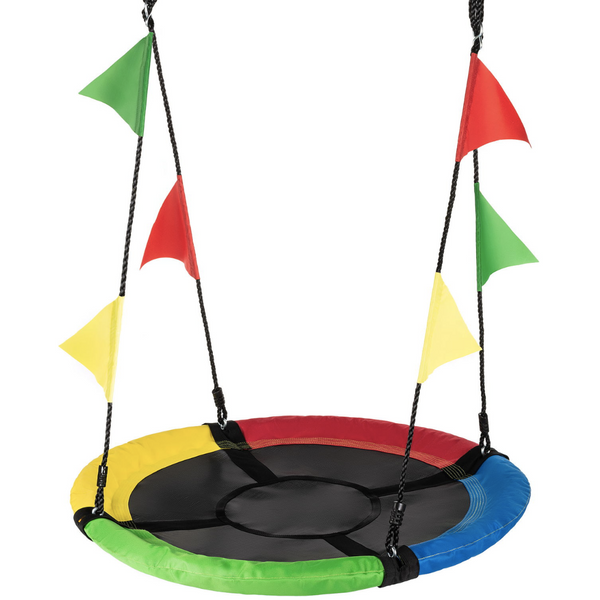 Outtec XXL nest garden swing with multicolor flags