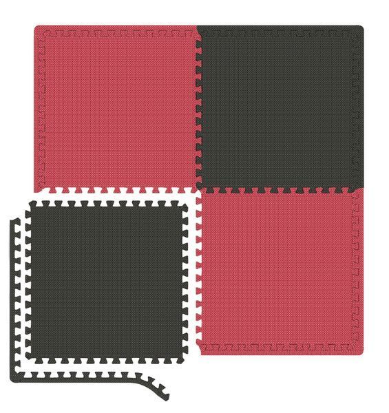 Hop-Sport EVA 2 cm Puzzle Mat HS-A020PM - 4 Parts, Red-Black