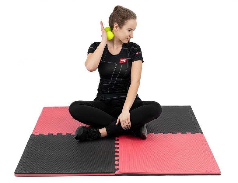 Hop-Sport EVA 2 cm Puzzle Mat HS-A020PM - 4 Parts, Red-Black