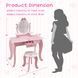 Costway Children's Vanity Table with 1 Drawer and Chair, Pink