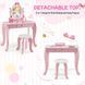 Costway Children's Vanity Table with 1 Drawer and Chair, Pink