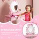 Costway Children's Vanity Table with 1 Drawer and Chair, Pink