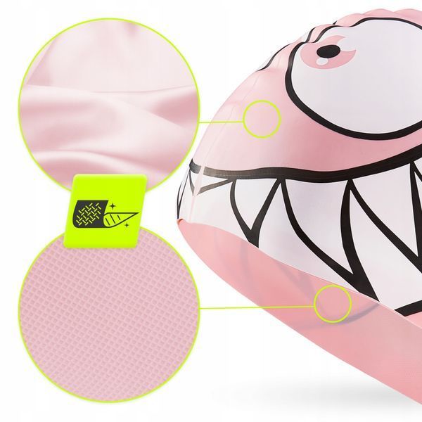 TSUNAMI Shark Kids' Swimming Cap Pink