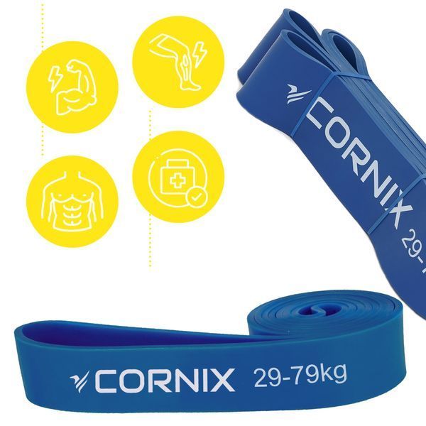Еспандер-петля Cornix Power Band XR-0135, 29&ndash;79 кг, 64 мм, синій &mdash; фото