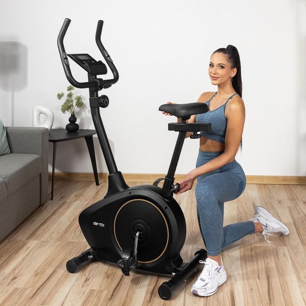 Gymtek XB1400 magnetic exercise bike, gold, up to 150 kg, golden