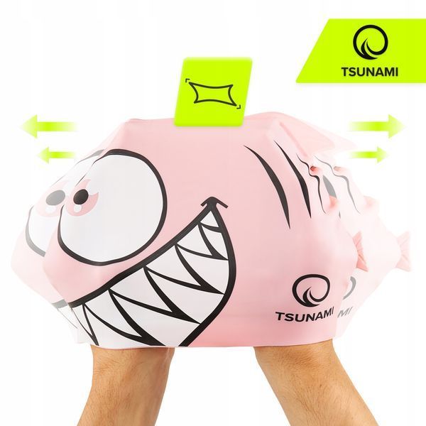 TSUNAMI Shark Kids' Swimming Cap Pink