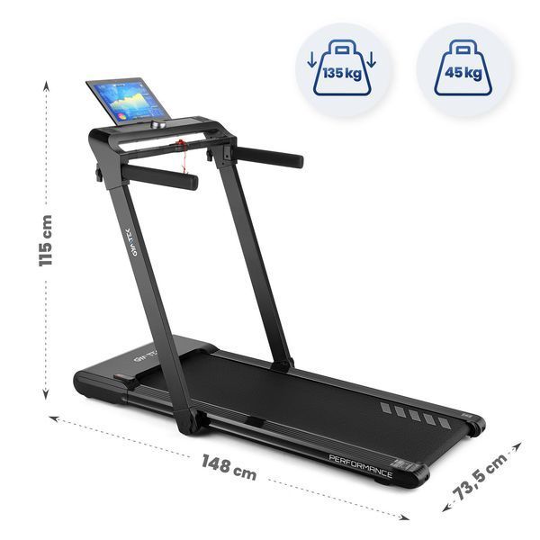 Gymtek XT700 Treadmill, electric, folding, up to 135 kg, black