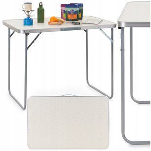 Springos Folding Camping Table 90 &times; 60 cm CS0177 White