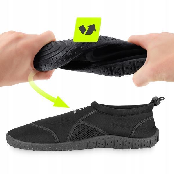 Взуття для пляжу (аквашузи) TSUNAMI Slip-On для плавання та водних видів спорту Size 30 Black &mdash; фото