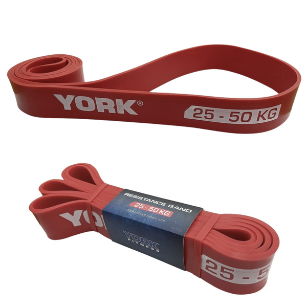 Резинка для фітнесу York 25-50 кг - 2080 &times; 45 &times; 4,5 мм, Латекс, опір 25-50, червоний 0014961805055 фото