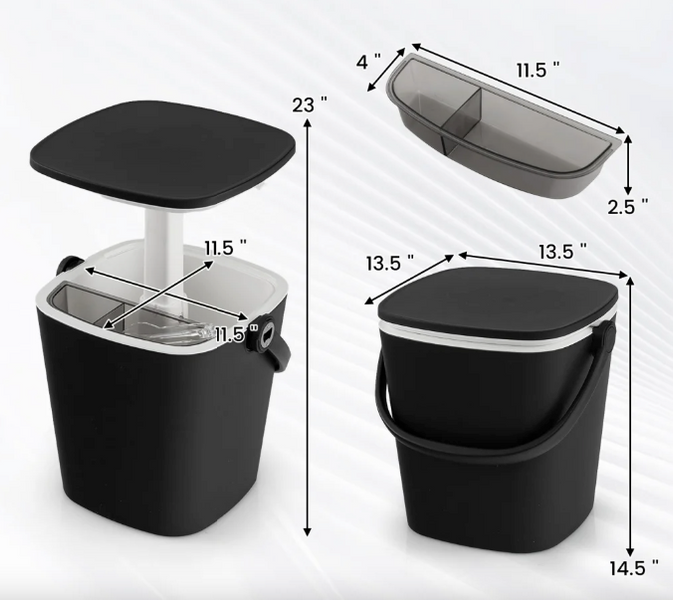 Costway Gobar 3-in-1 cooler table with lift-up lid 15L, black