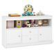 Costway Toy Storage Sideboard for Kids&rsquo; Toys and Books with Drawers and Doors, White