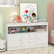 Costway Toy Storage Sideboard for Kids&rsquo; Toys and Books with Drawers and Doors, White