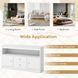 Costway Toy Storage Sideboard for Kids&rsquo; Toys and Books with Drawers and Doors, White