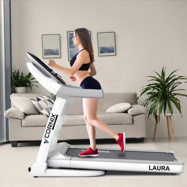 Cornix Laura Treadmill, Electric, Folding, White/Grey
