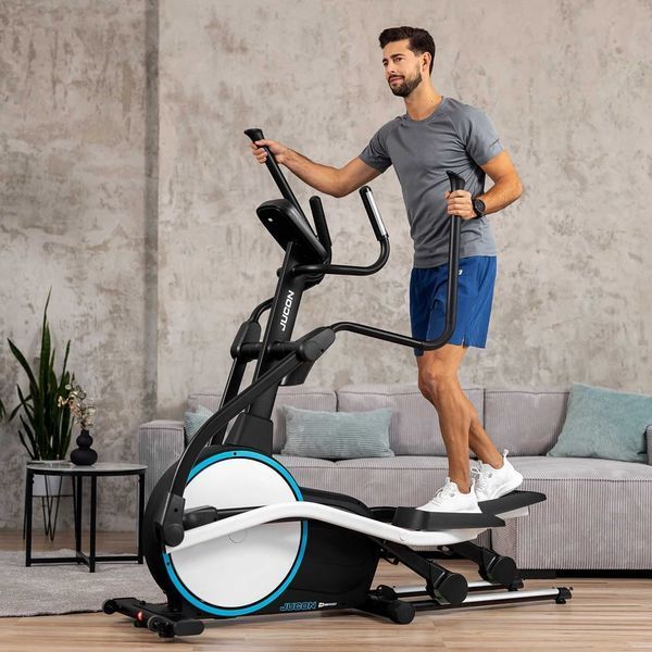 Орбітрек Hop-Sport HS-250CF Jucon, електромагнітний, до 150 кг, чорно-синій &mdash; фото