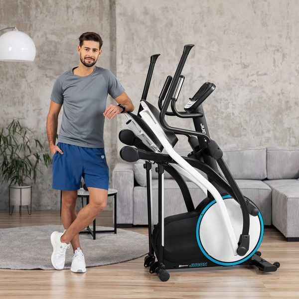 Орбітрек Hop-Sport HS-250CF Jucon, електромагнітний, до 150 кг, чорно-синій &mdash; фото
