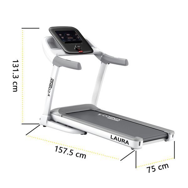 Cornix Laura Treadmill, Electric, Folding, White/Grey