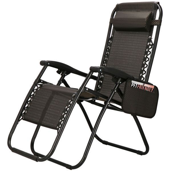 Springos GC0001 Zero Gravity Folding Lounge Chair, Up to 120 kg, Brown