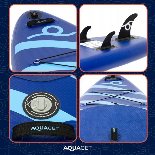 Надувная SUP-доска Aquaget AQ0041, 350 см, двухслойная, синяя &mdash; фото