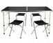 Jumi Economix folding camping table with 4 chairs, black