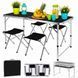 Jumi Economix folding camping table with 4 chairs, black