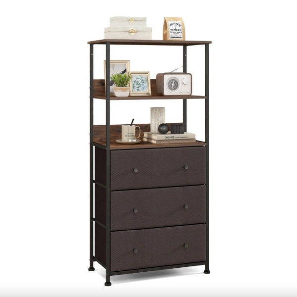 Стелаж Costway Skiff із текстильними ящиками в стилі Loft